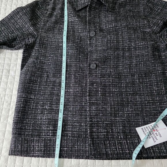 ASOS Design Black & White Textured Button-Front Jacket S Made In Cambodia - Picture 8 of 8